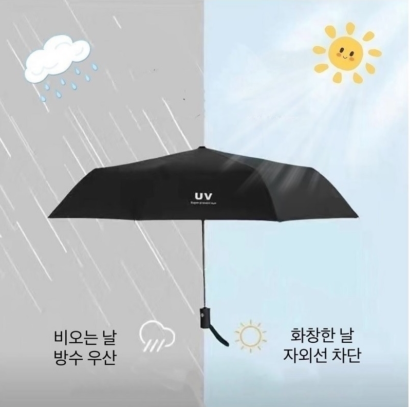 우산 양산 양우산 자동우산 3단접이식 자외선차단 UV차단 암막 방수 - 상세 이미지 2