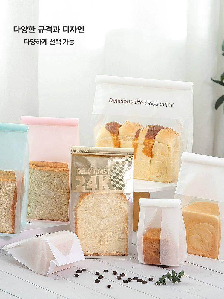 식빵 포장 용지 빵집 테이크아웃 베이커리 투명 종이봉투 포장봉투 포장비닐 포장지 크래프트 토스트 봉투 스몰 50개 - 상세 이미지 3