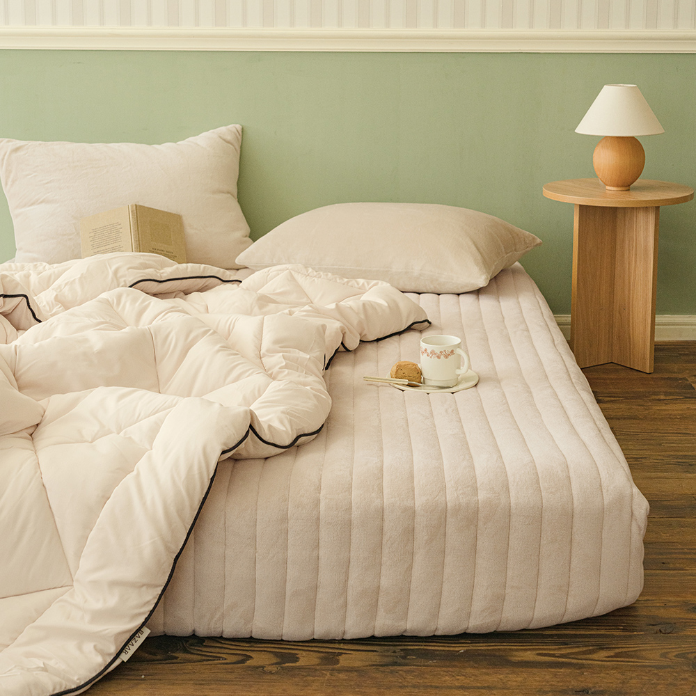 바자르 코지닝 3mm 극세사 겨울 올인원 누빔 매트리스커버 SS