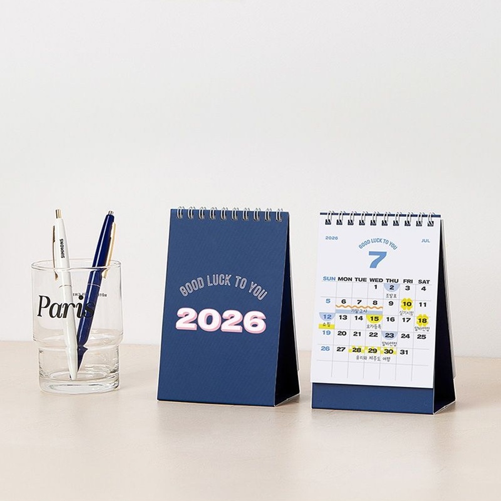 테이블토크 2026년 미니달력 2026 탁상달력 26년 데일리해빗 데스크캘린더 핑크그리드 - 상세 이미지 4
