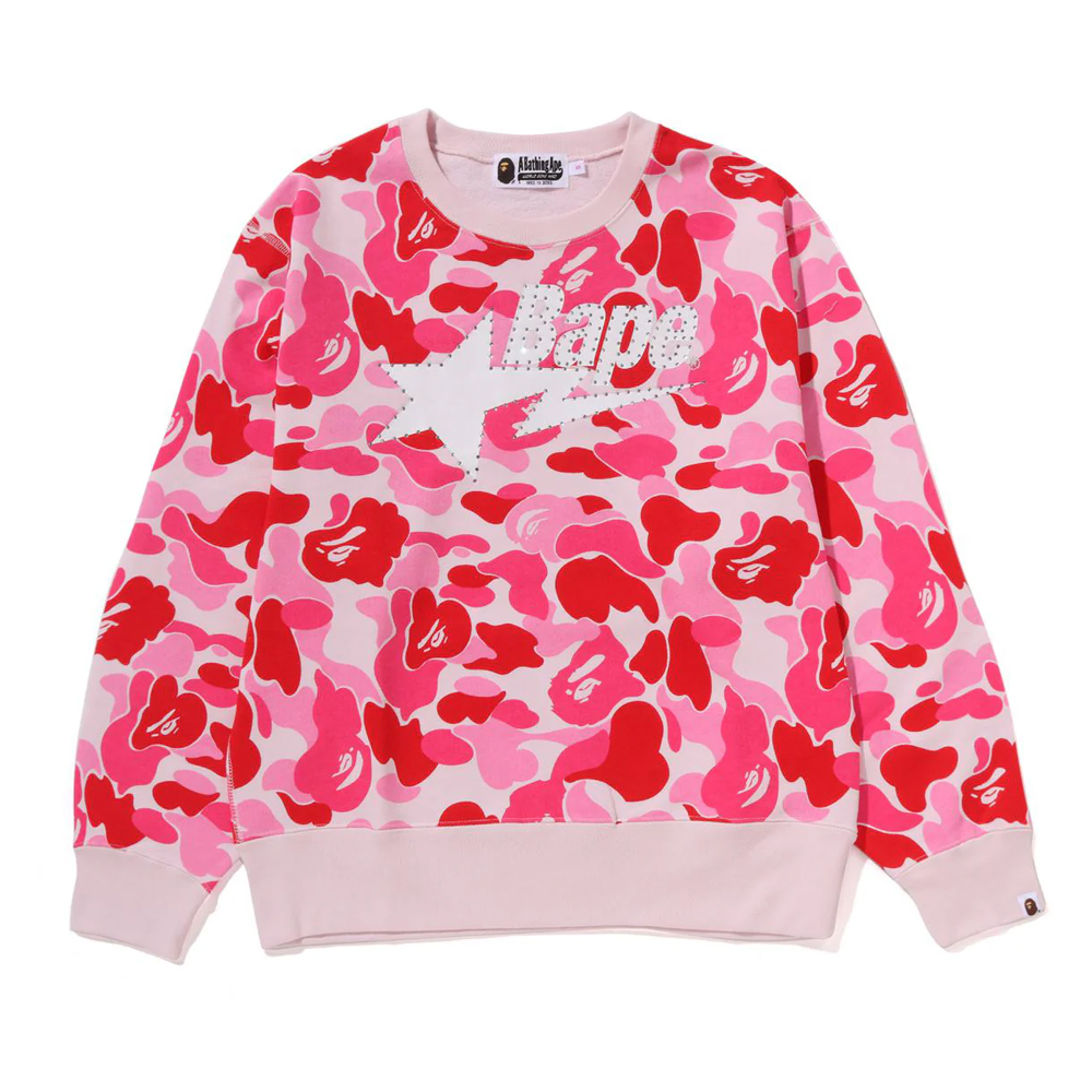 베이프 우먼즈 맨투맨 ABC CAMO RHINESTONE BAPE STA CREWNECK SWEATSHIRT 1L80-213-013 - 상세 이미지 3