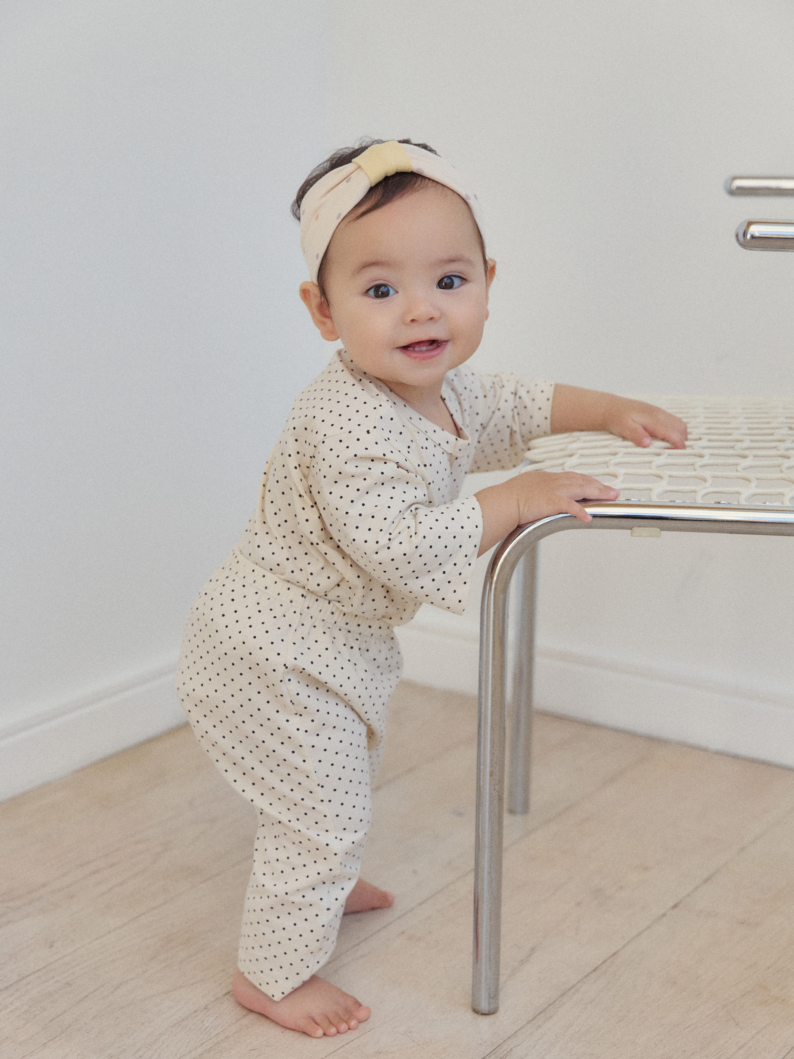 로라밤 라운드도트 베이비실내복 아기 내복 50일 100일 돌 촬영 봄 가을 겨울