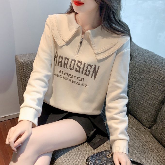 여성 스웨트 셔츠 긴팔 맨투맨 가을 데일리 캐주얼 티셔츠 스타일리시한 외출용 편안한 착용감 모던한 디자인 - 상품 이미지