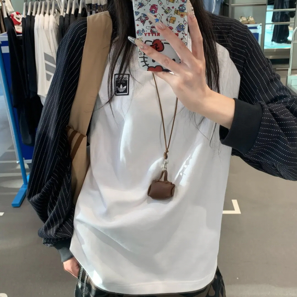 아디다스 오리지널 와바시 롱슬리브 긴팔 티셔츠 블랙 KD1854 이미지 7