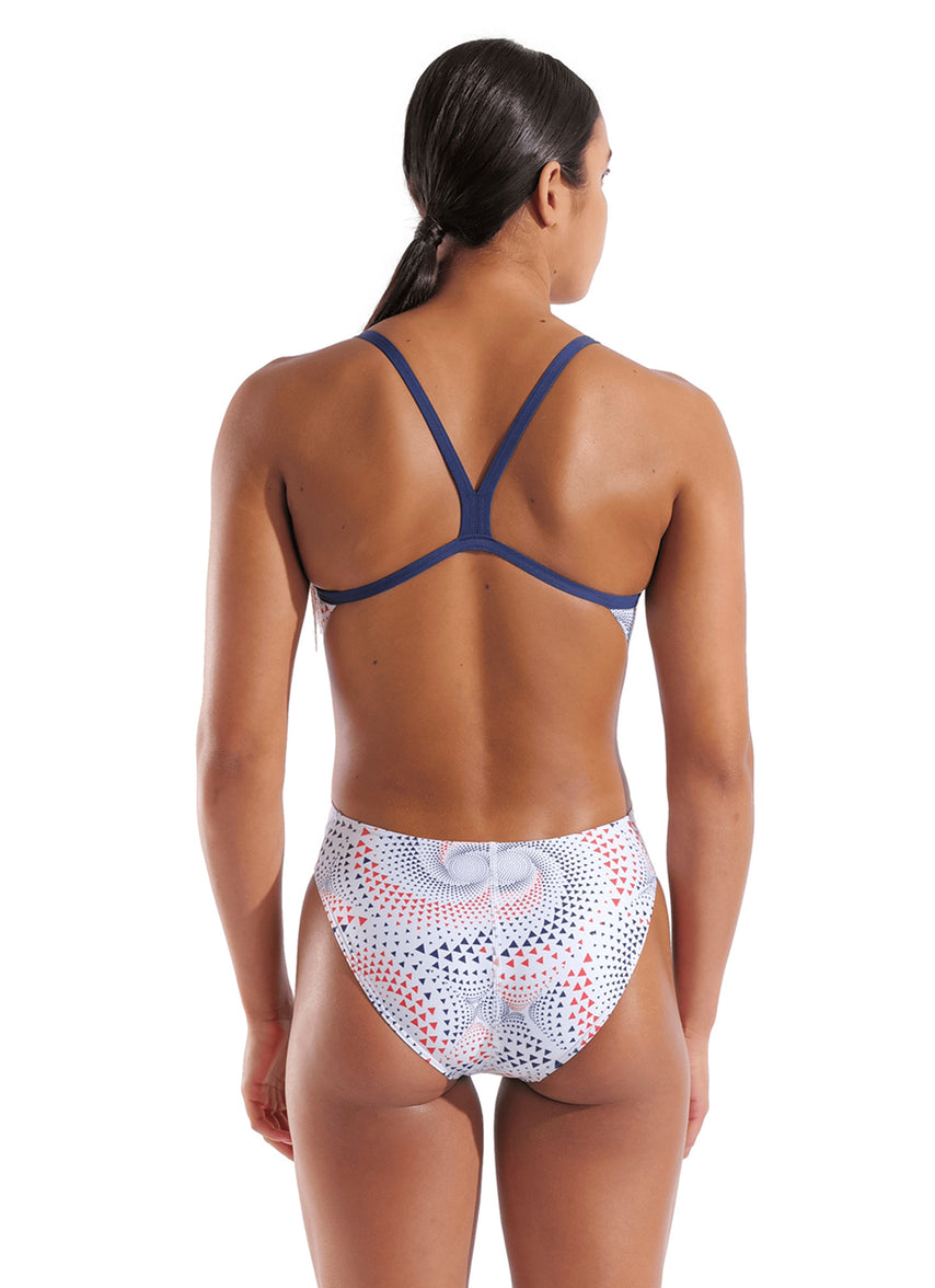 아레나 여성 팀 파이어플로우 챌린지백 원피스 수영복 White Multi/Navy, 22 - 상세 이미지 2