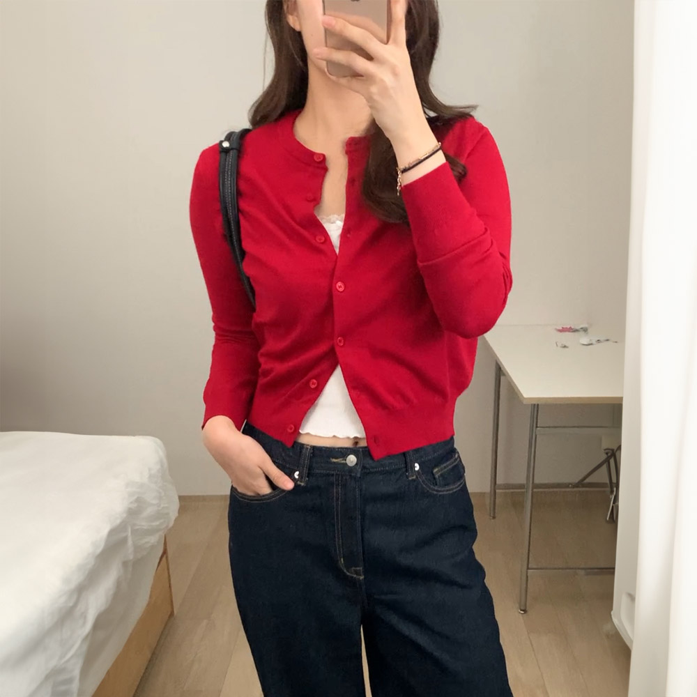 [빠른 배송][소프트얀] 스파오 라운드넥 카디건 SPCKF49W01