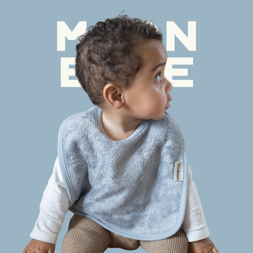 팀부 벨기에 명품 아기 턱받이 빕 미디엄 542.문블루