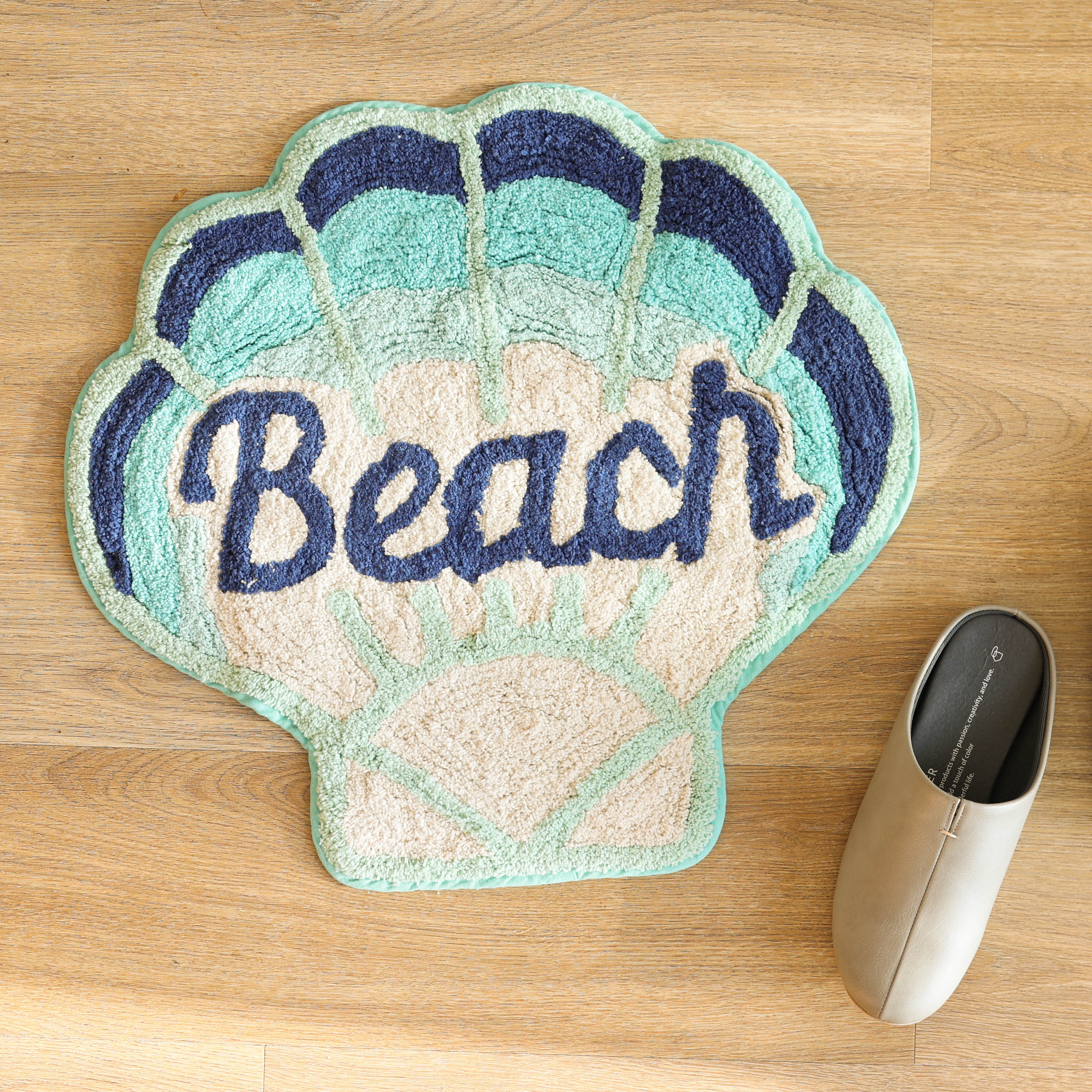 러블리 비치 민트 쉘 순면 욕실 발매트