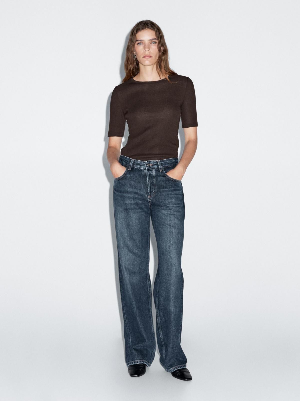 마시모두띠 미니멀 코튼 블렌드 반팔 티셔츠 6280/106 BROWN - 상세 이미지 2