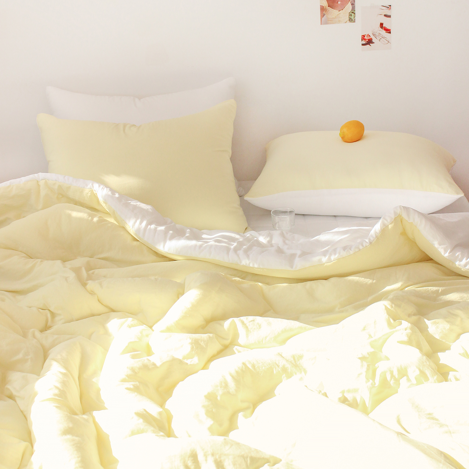 부드러운 디어마이 리버서블 워싱 옥수수솜 무봉제 차렵이불 세트 펭귄 블랙, Q패드세트(이불+베개커버+침대패드)