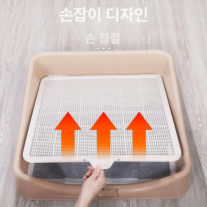 대형견배변판 특대형 강아지 하수구 소변 배변판 화장실 대형 오프화이트 6~15kg - 상세 이미지 4
