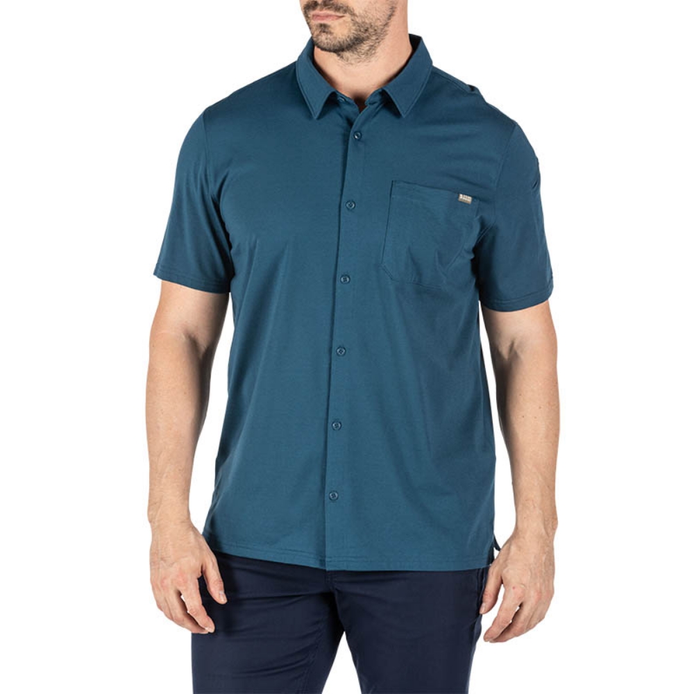 5.11 택티컬 벤처 반팔 슬리브 셔츠 (블루블러드) - Venture Short Sleeve Shirt (Blueblood) - 메인 이미지