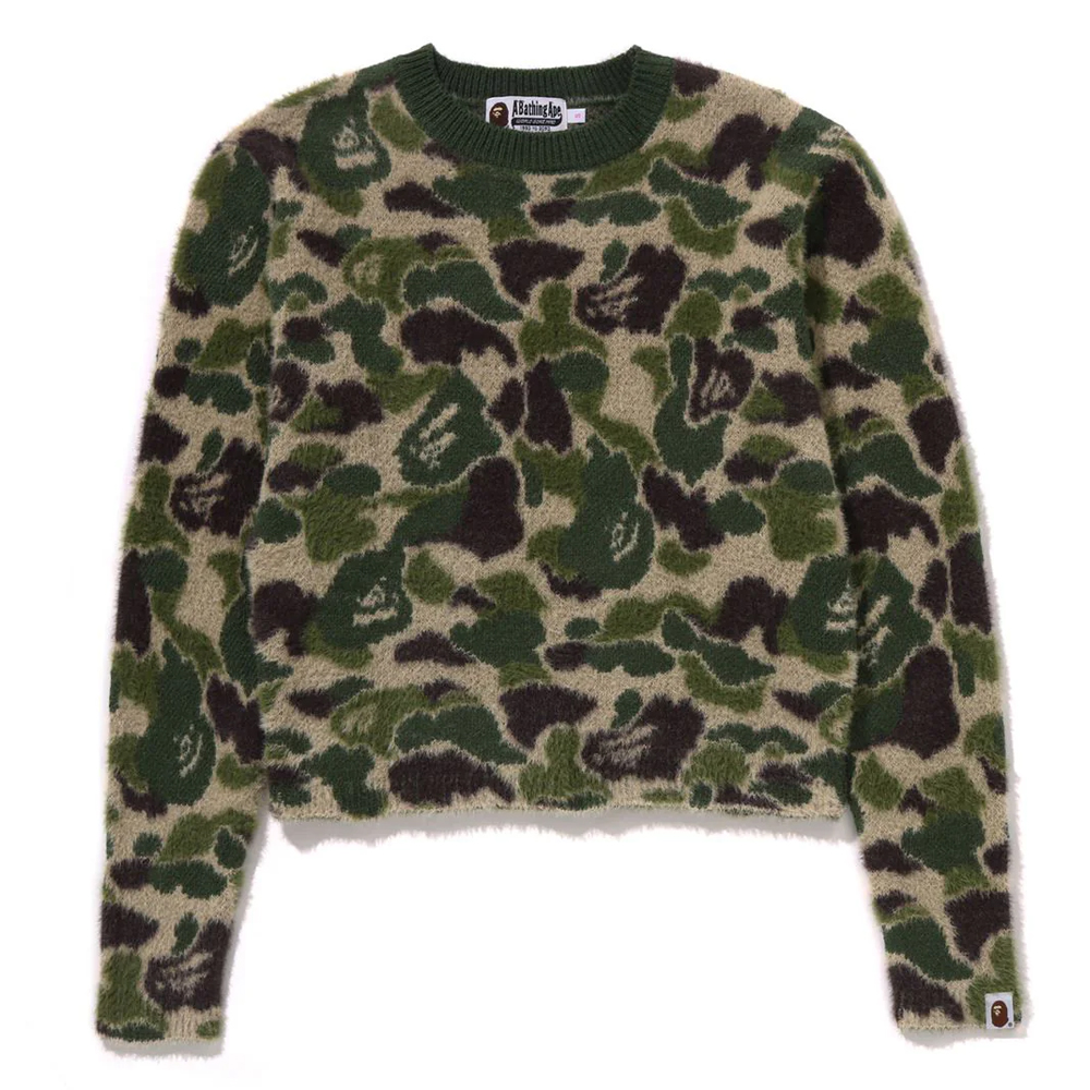베이프 우먼즈 니트 ABC CAMO SHAGGY SWEATER 1L80-220-002 - 상품 이미지