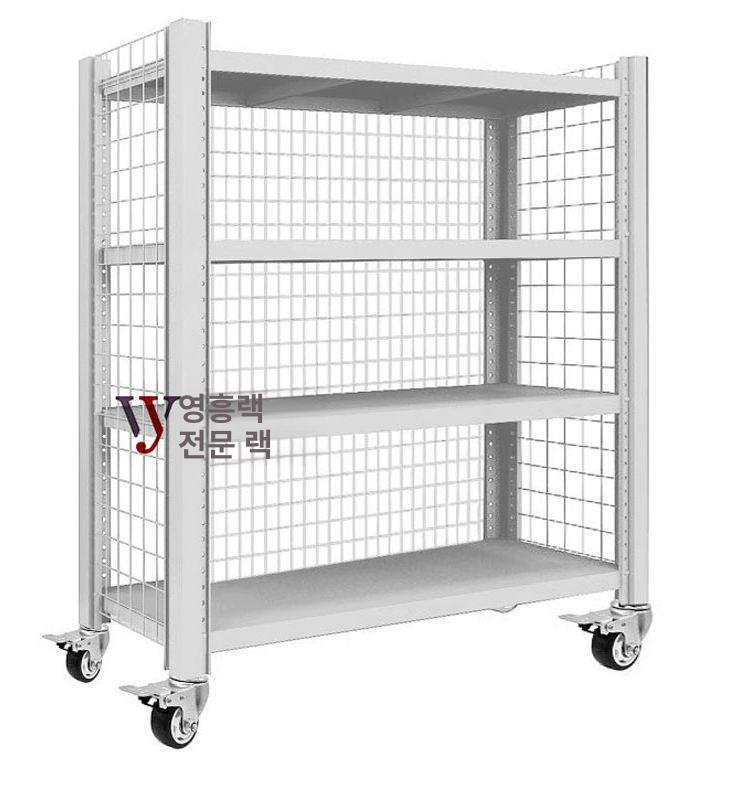 이동식 중량랙 무볼트 적재 선반 공장 창고 보관랙 블랙 -측면 메쉬 100x40x1504단 - 상세 이미지 3