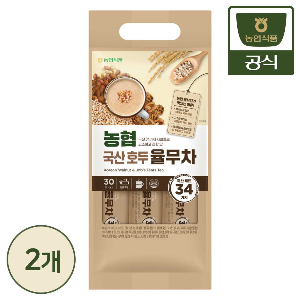 농협식품 농협 국산 호두 율무차 600g (30포) 2개 - 상품 이미지