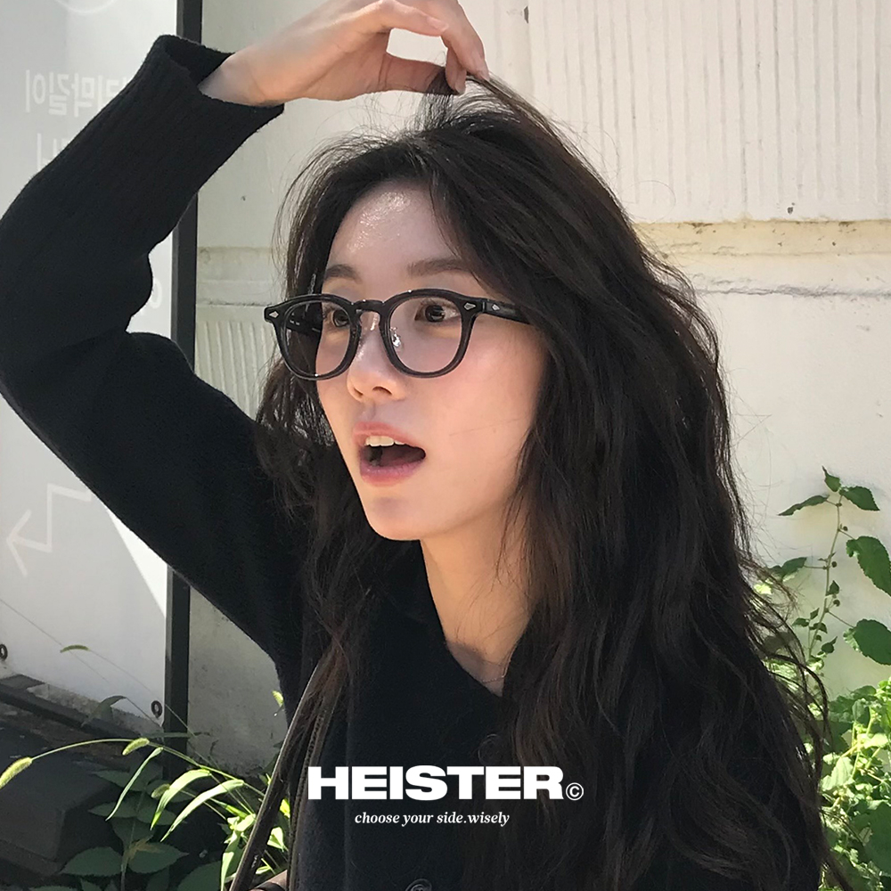 하이스터 버트 블랙 브라운 호피 투명 그레이 아넬형 둥근 사각 코받침 뿔테 안경 컬렉션 - 상세 이미지 3