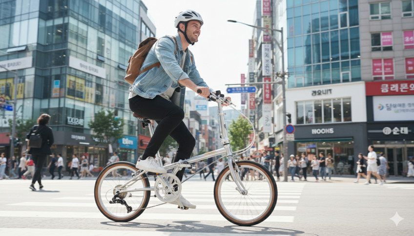 다혼 보드워크 D8 Plus - 8단 기어, 델텍 케이블, 9단 10단 지원, 클래식 스타일 크로몰리 접이식 미니벨로 판매처 상세 정보 이미지 3