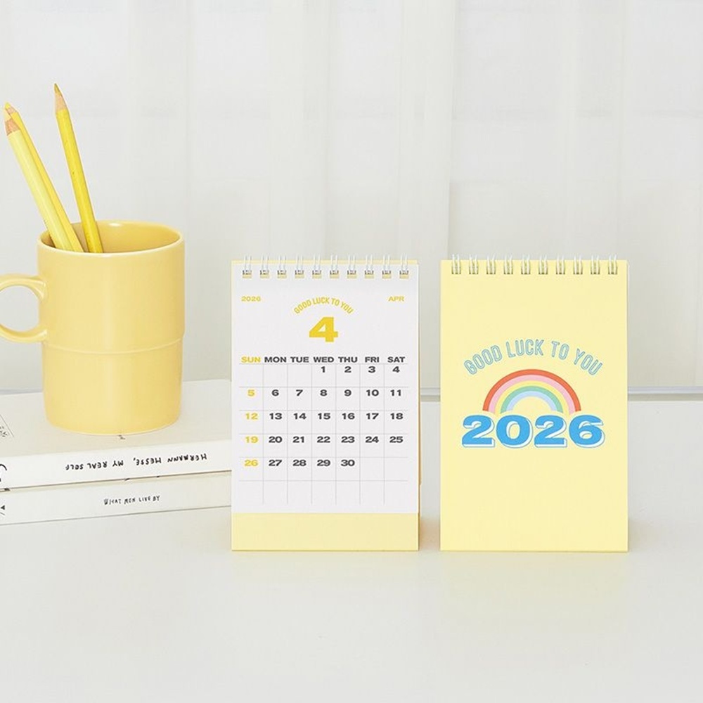 테이블토크 2026년 미니달력 2026 탁상달력 26년 데일리해빗 데스크캘린더 핑크그리드 - 상세 이미지 3