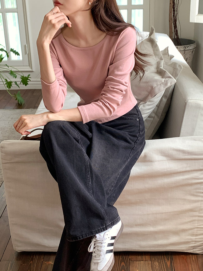 빈티지 워싱 하이웨스트 와이드핏 데님팬츠 ps5387 이미지 7