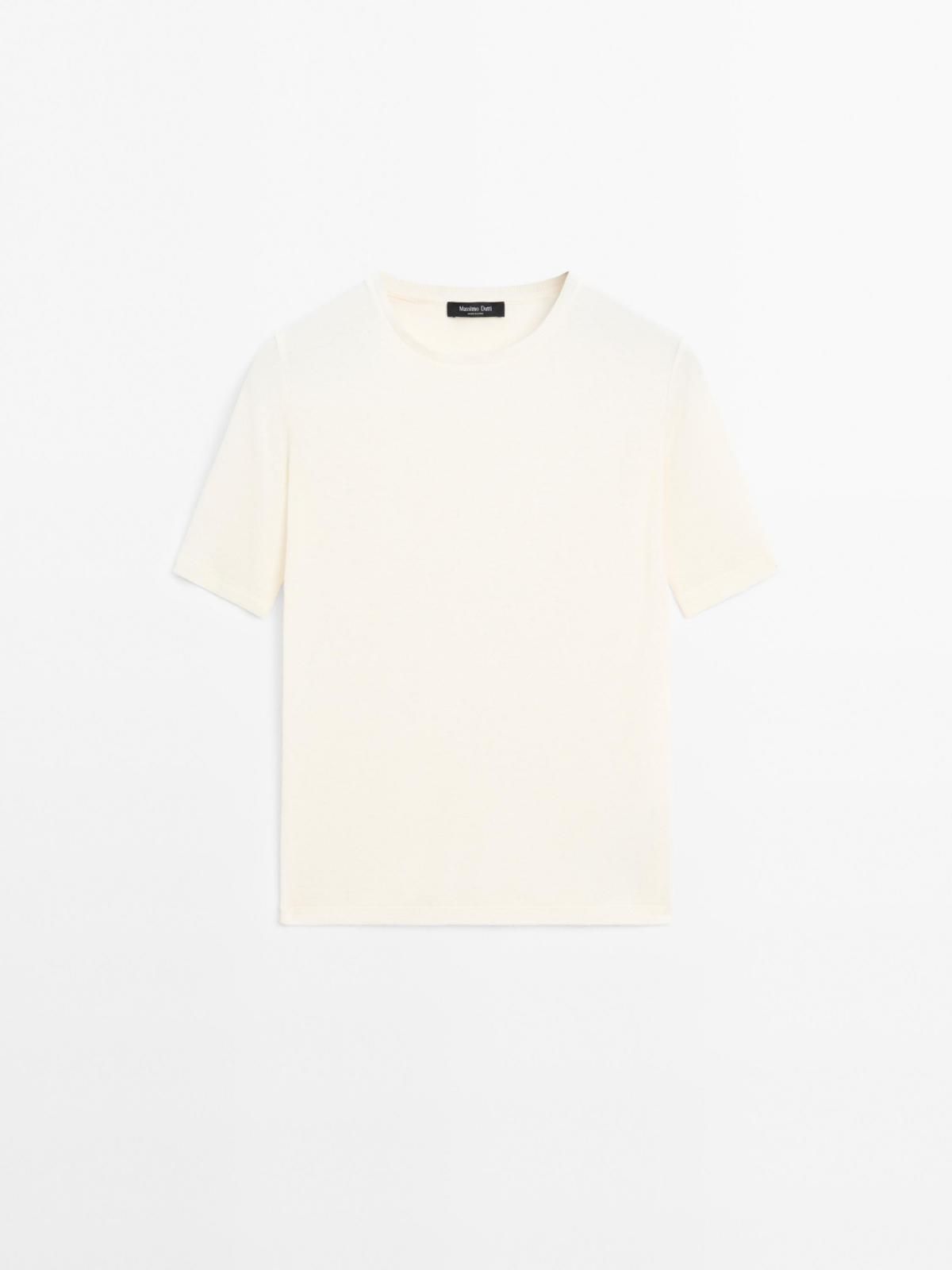 마시모두띠 베이직 코튼 블렌드 반팔 티셔츠 6280/106 CREAM - 메인 이미지