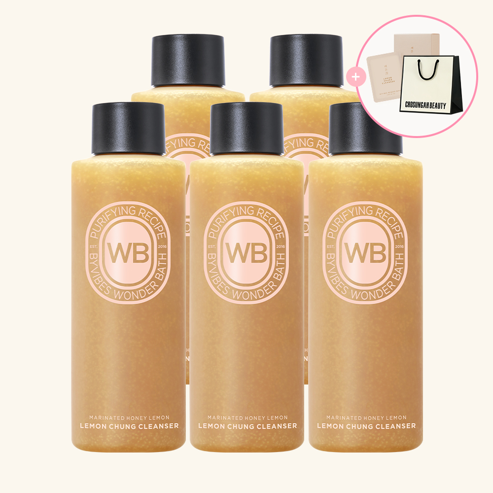 [5개&트래블키트&쇼핑백] 조성아 원더바스 팩클렌저 200ml 5개 레몬청 클렌저 리뉴얼