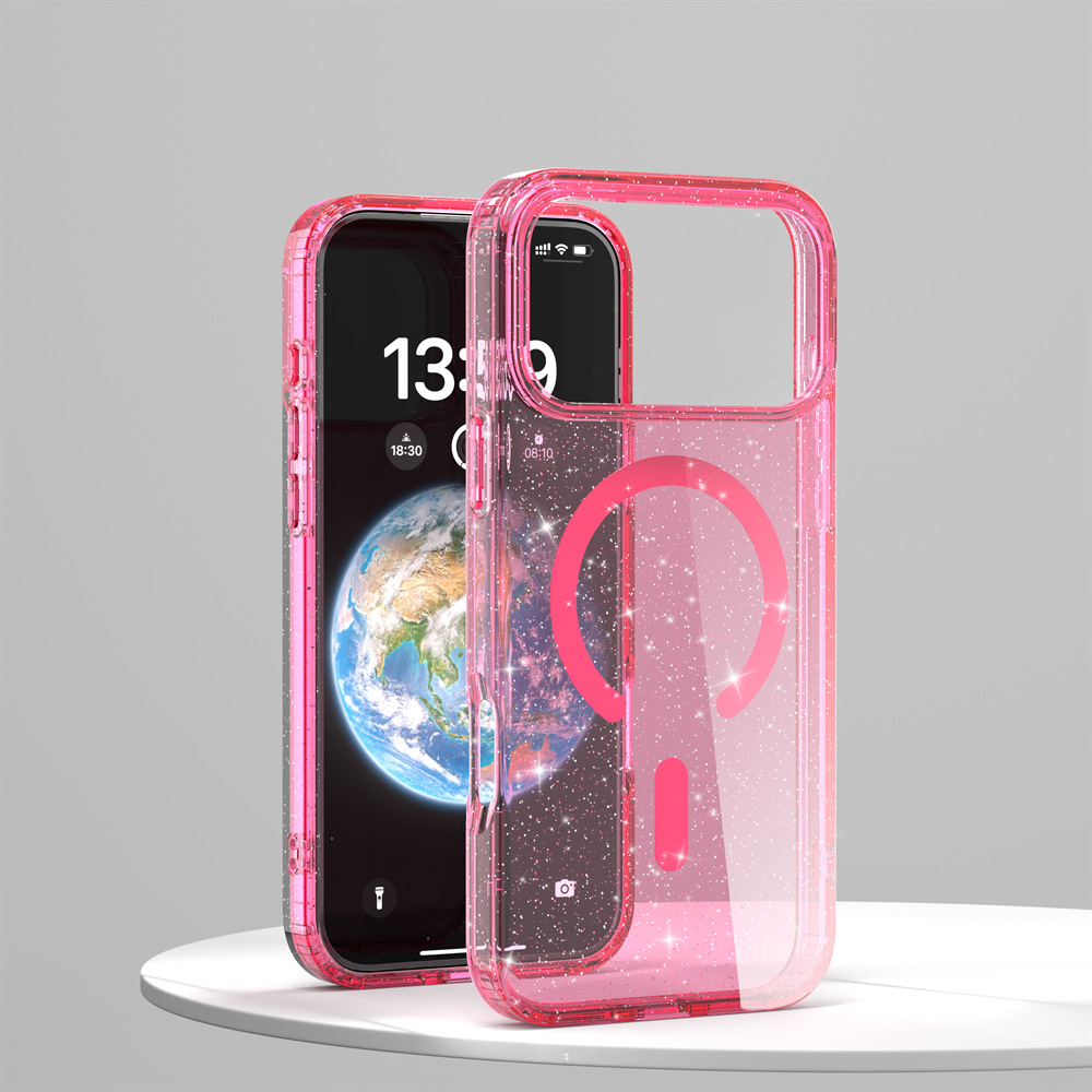 컬러 글리터 맥세이프 케이스 핑크, 아이폰16 플러스 - 상세 이미지 4