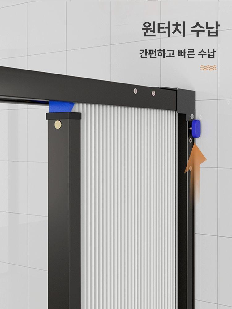 욕실 파티션 유리 프레임 샤워 칸막이 강화 셀프 안전 헤어라인 블랙 100cmx170cm - 상세 이미지 4