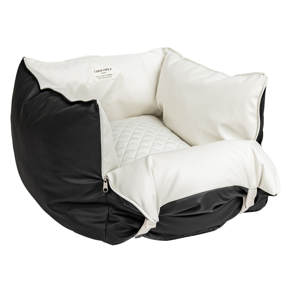 초코펫하우스 강아지 카시트 애견 차량용 소형 중형 대형 로얄 사각 카시트 블랙, 슈퍼싱글 제품 이미지