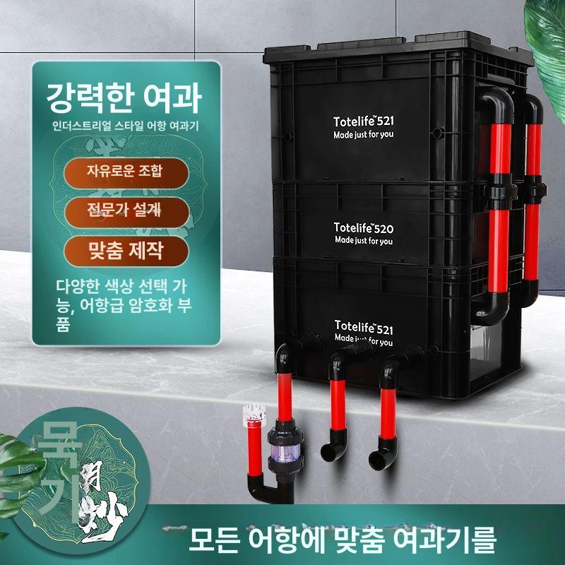 수족관 외부 박스여과기 어항 수납함 적 백 흑내장소형 워터펌프+소재 산업용 공기 순환 상자 여과 - 상세 이미지 3