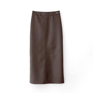 [자체제작] 슬릿 H 하이웨스트 레더 롱스커트 (BROWN, 4SIZE) 착용 후기 | 사이즈/핏 총정리 - 상품 이미지 1
