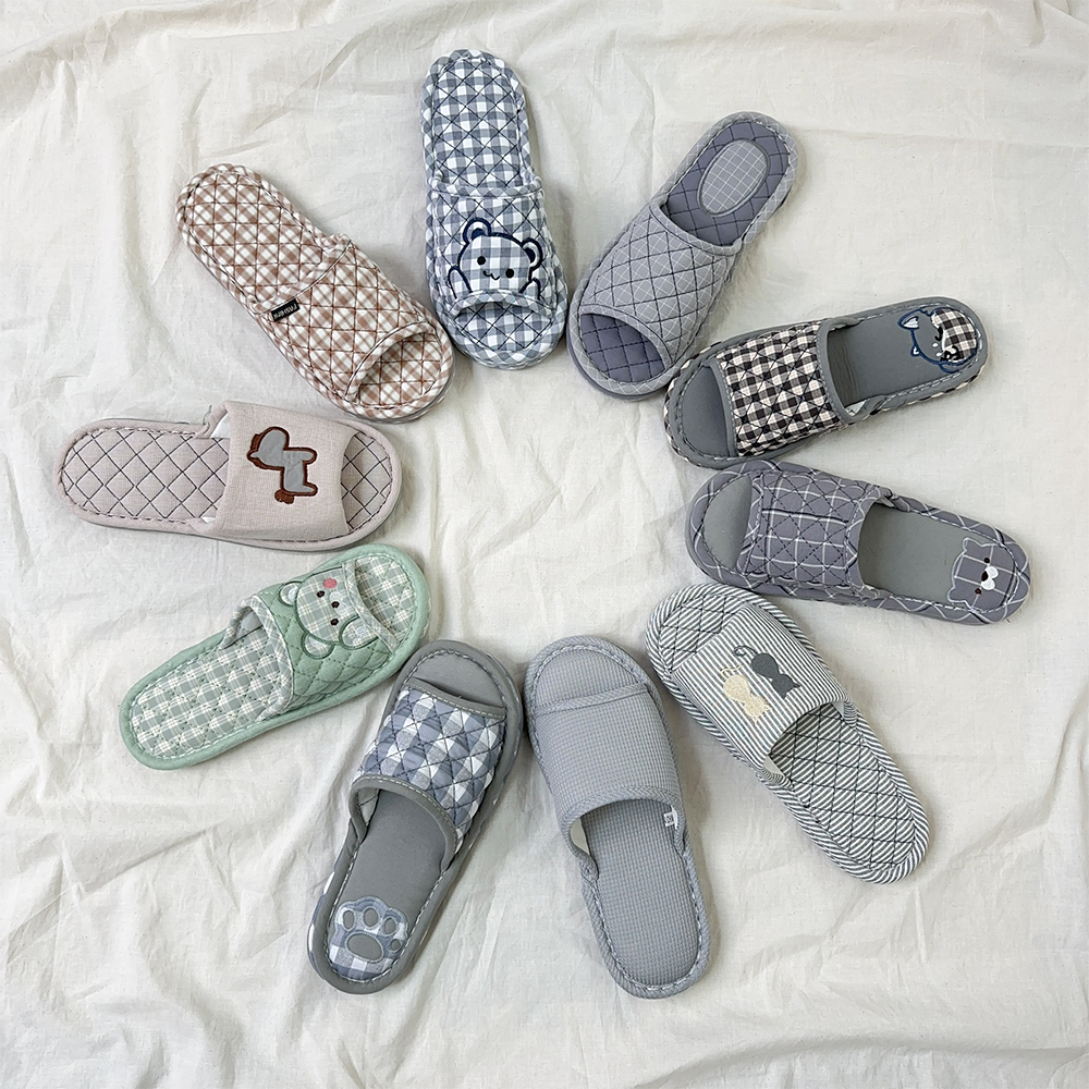 거실 실내화 층간소음 실내 면 슬리퍼 실내용 3중 쿠션 거실화