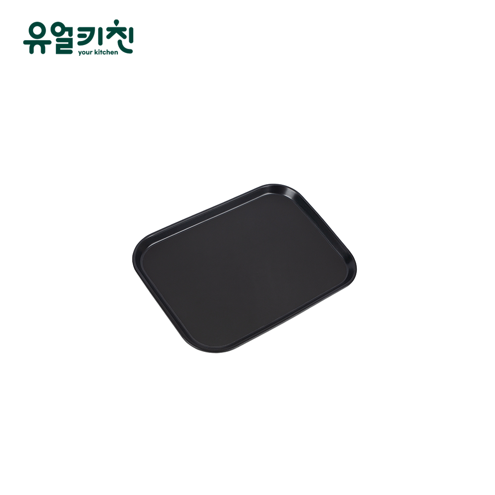 논슬립 직사각 쟁반 카페 트레이 업소용 소소형, 블랙, 1개 - 상품 이미지