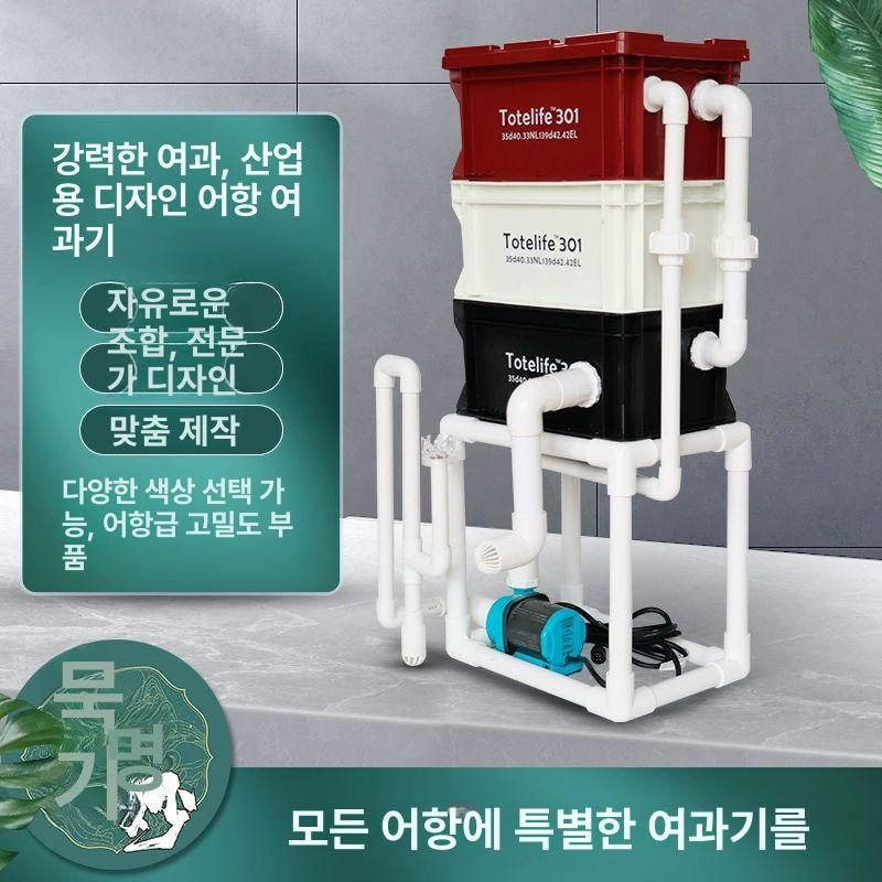 수족관 외부 박스여과기 어항 수납함 적 백 흑내장소형 워터펌프+소재 산업용 공기 순환 상자 여과 - 상세 이미지 2