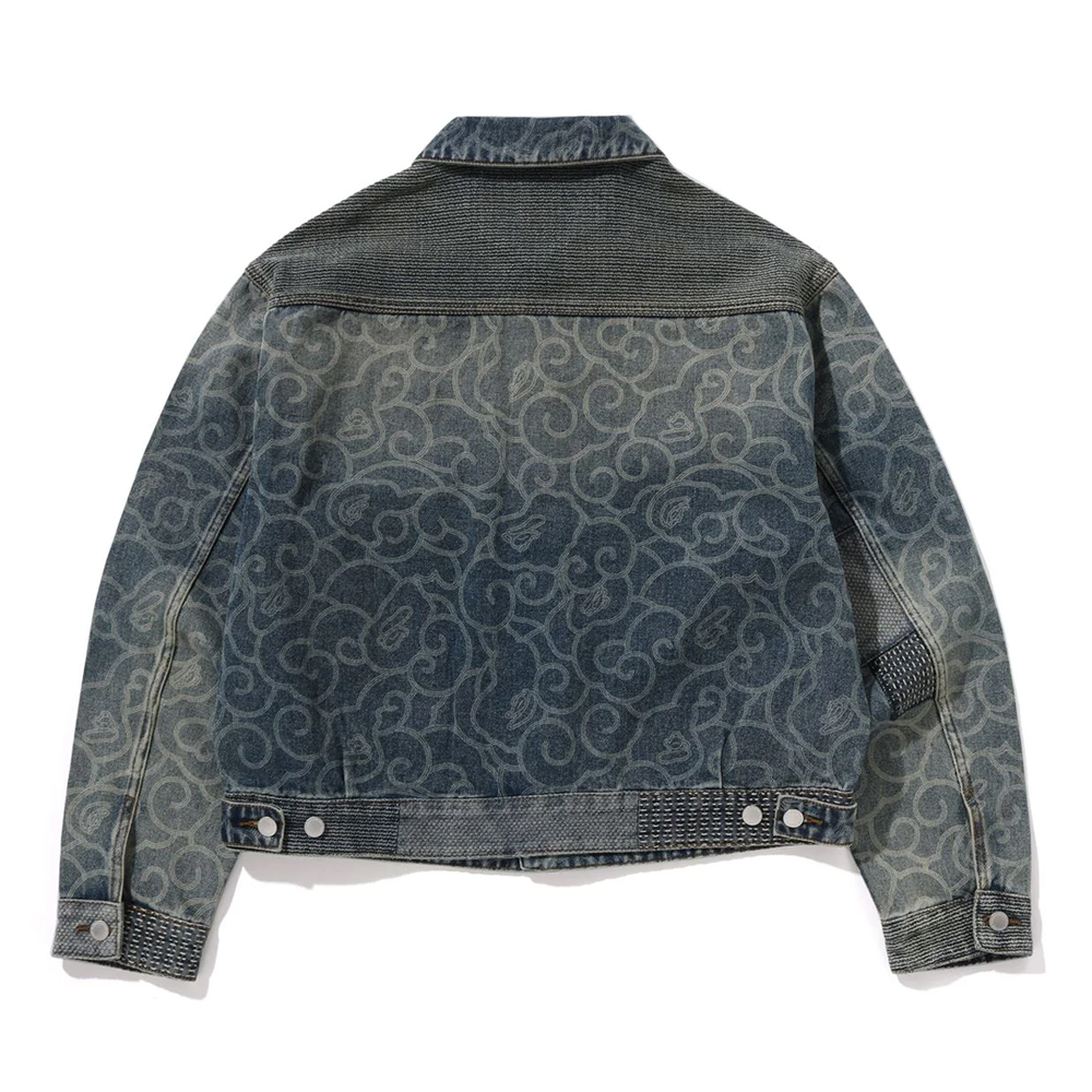 베이프 자켓 CLOUD CAMO JACQUARD UPCYCLED DENIM TRUCKER JACKET 1L80-140-317 - 상세 이미지 2