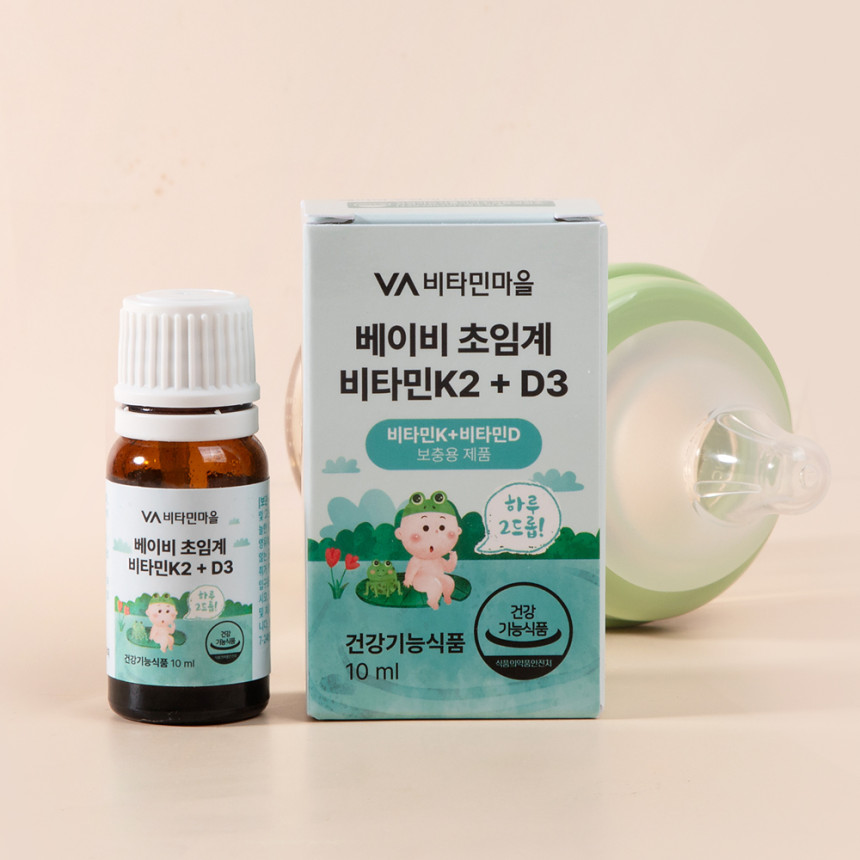 [5개월분] 비타민마을 베이비 유아 아이 초임계 비타민K2 + D3 드롭 10ml, 1개