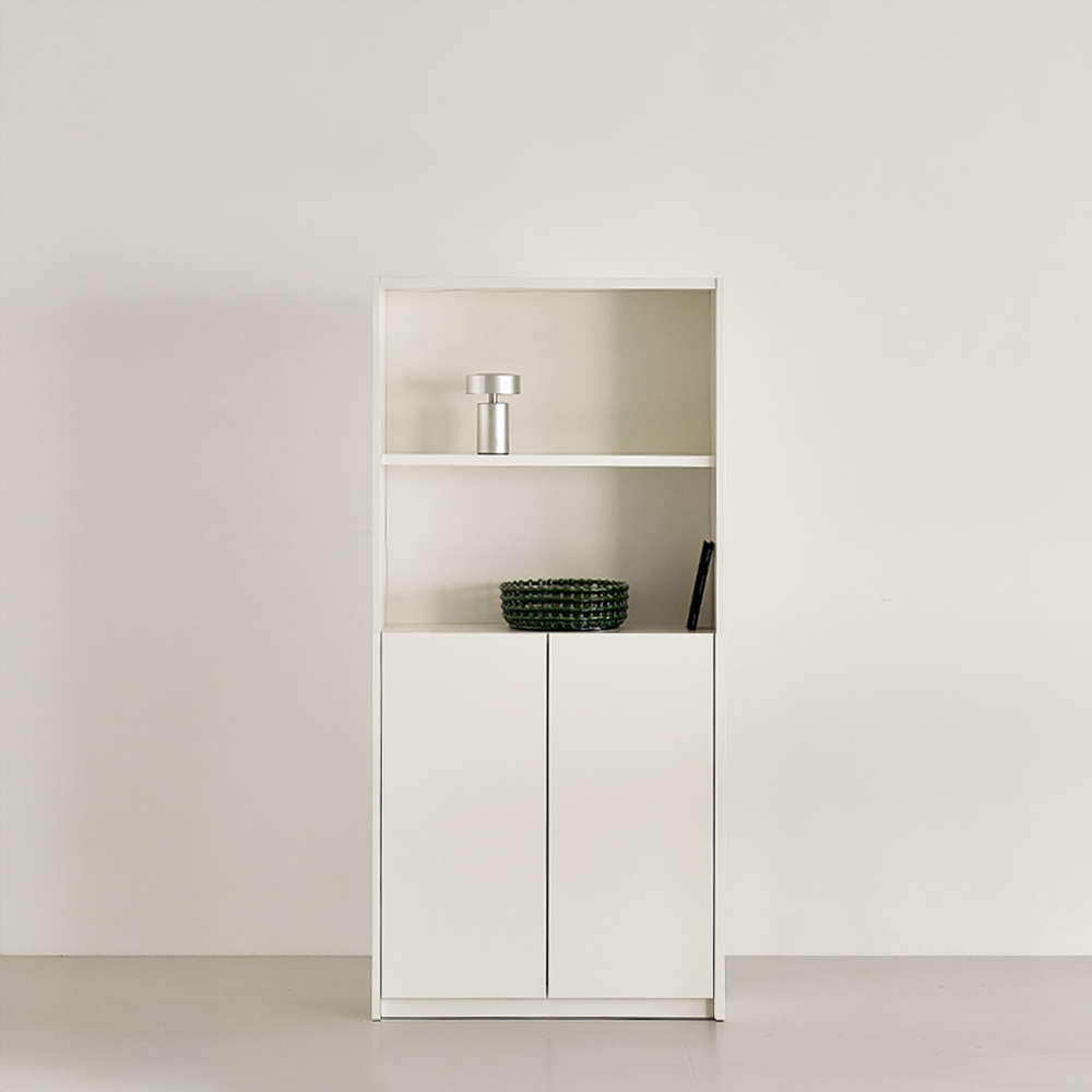 루베오 책장 800 (하부 2단 도어형), 4단, 화이트