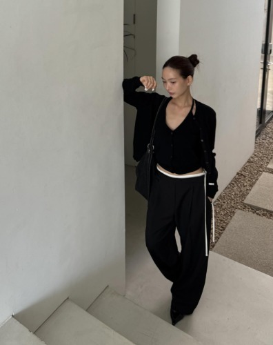 나나배색슬랙스 - 상품 이미지