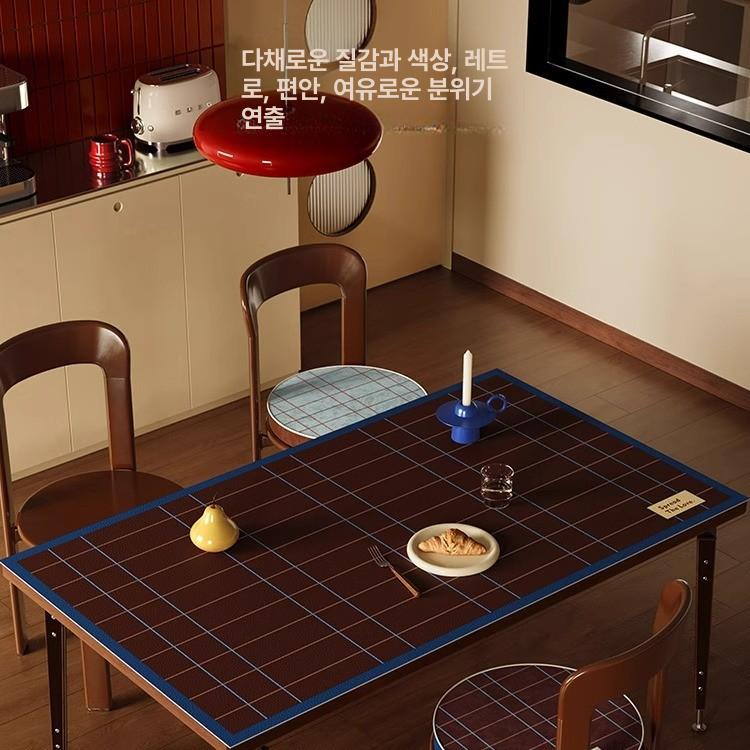 방수 테이블 매트 식탁 보호 인테리어 패드 로스티드레드 50x100cm - 상세 이미지 4