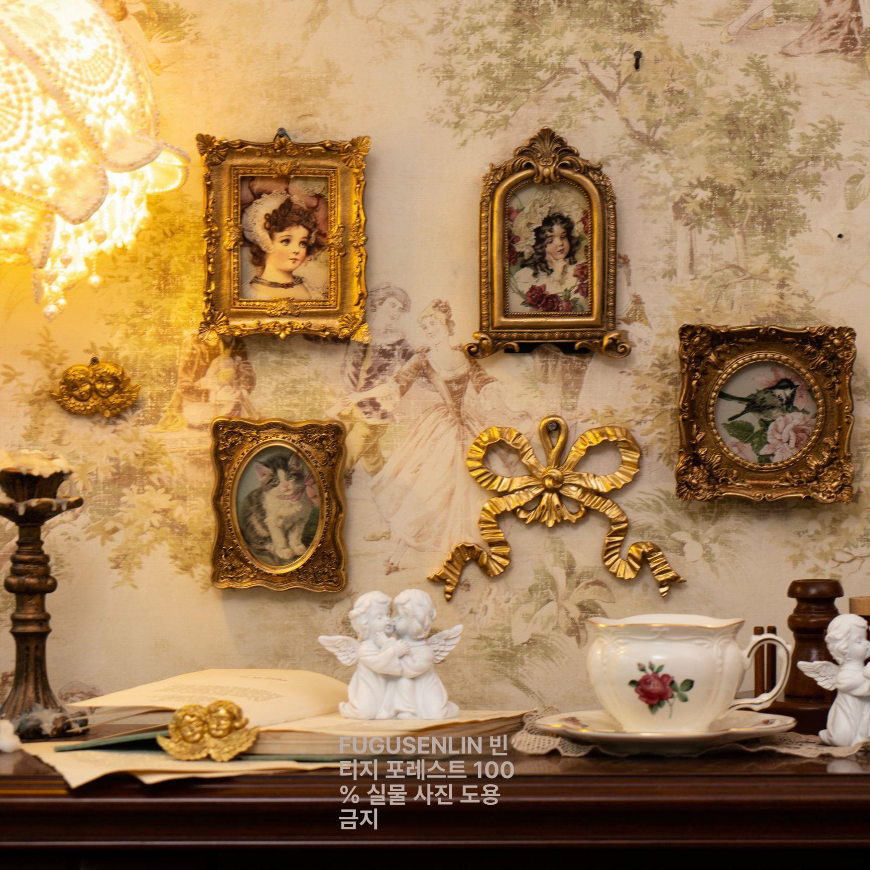 프랑스 유럽풍 엔틱 액자 소품 인테리어 빈티지 스타일 D 기타 사이즈 - 상세 이미지 2