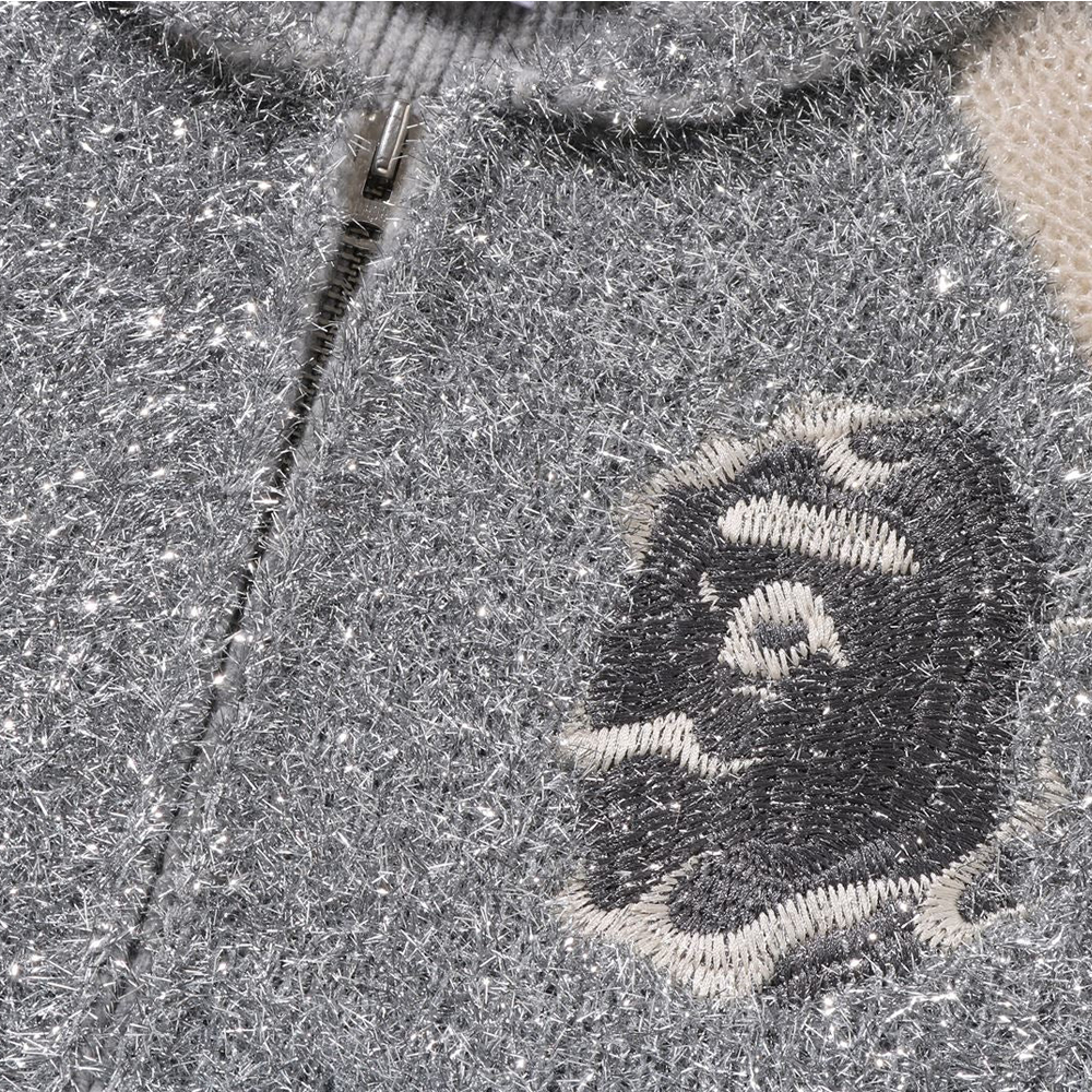 베이프 자켓 BAPE LOGO METALLIC COWICHAN KNIT 1L80-120-305 - 상세 이미지 3