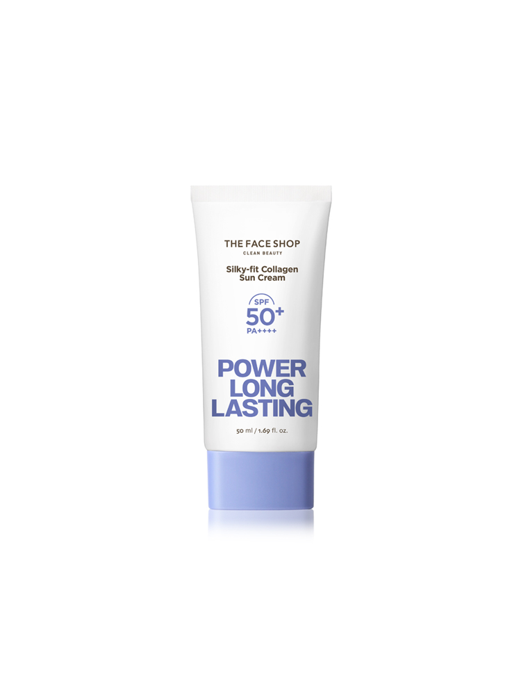 더페이스샵 파워 롱래스팅 실키핏 콜라겐 선크림 50mL(SPF 50+,PA++++) - 메인 이미지