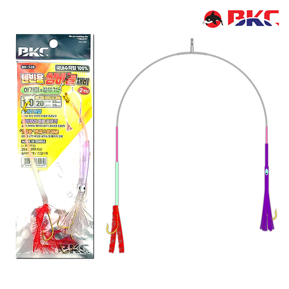 BKC 갈치 텐빈 쌍바늘 채비 텐빈용 쌍걸이 묶음바늘 BK-527 - 상세 이미지 4