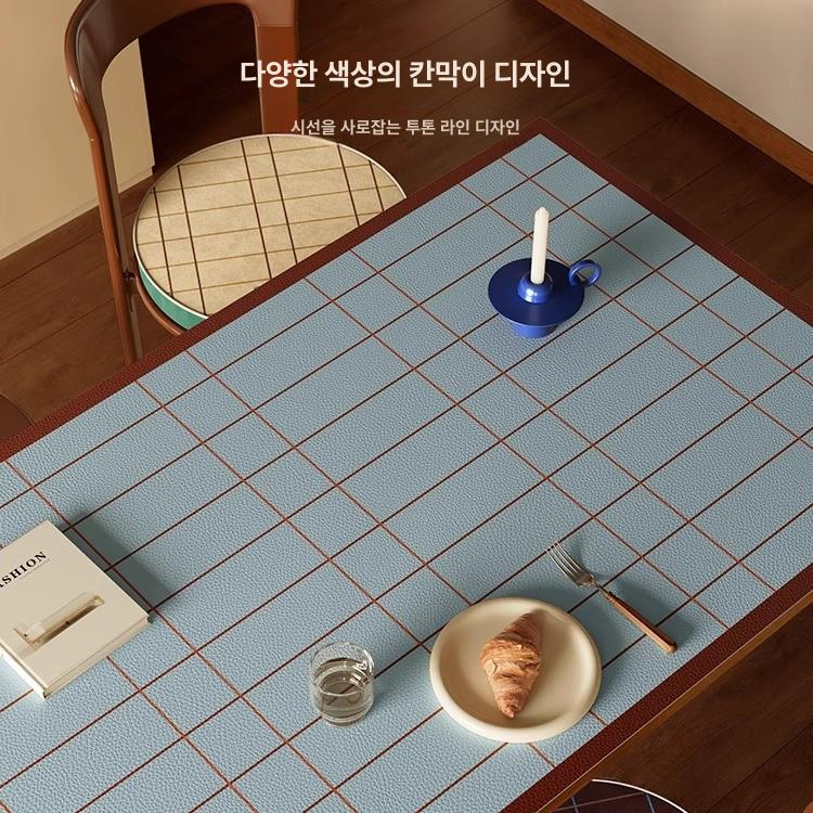 방수 테이블 매트 식탁 보호 인테리어 패드 로스티드레드 50x100cm - 상세 이미지 5