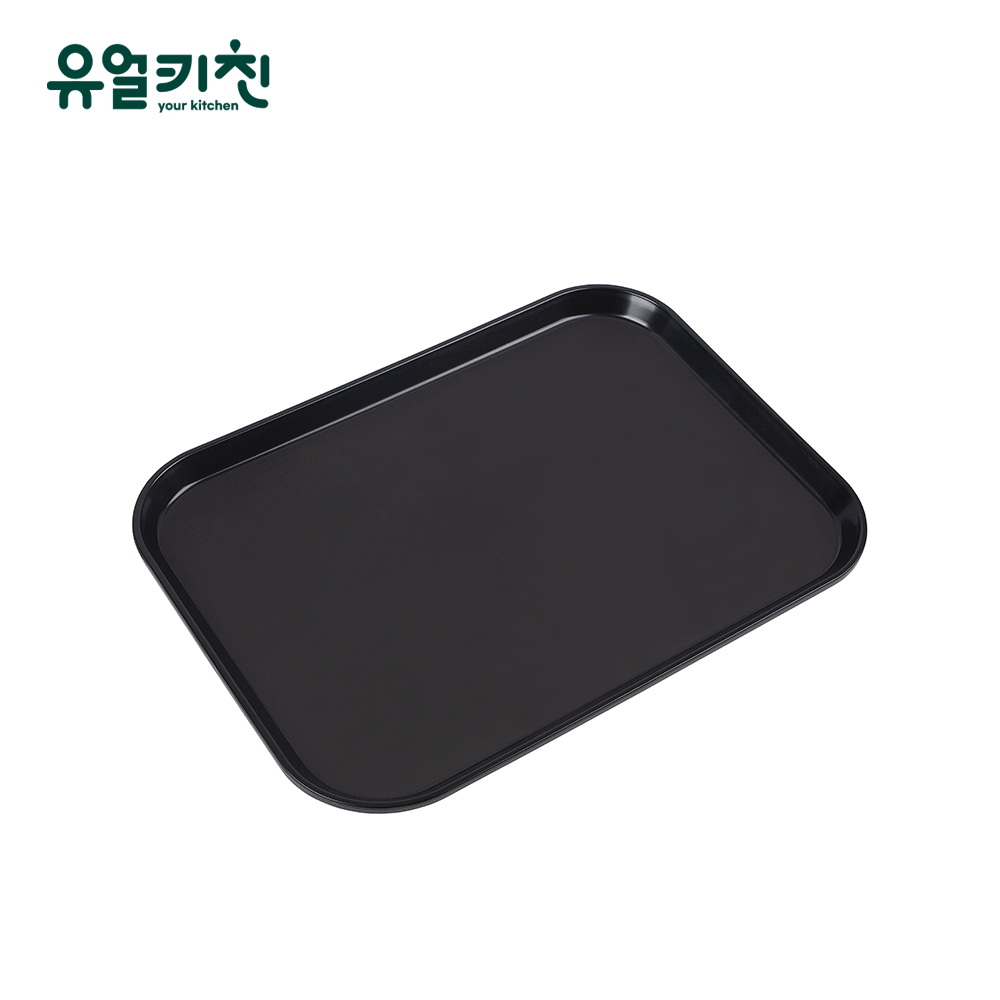논슬립 직사각 쟁반 카페 트레이 업소용 특대형, 블랙, 1개 - 메인 이미지