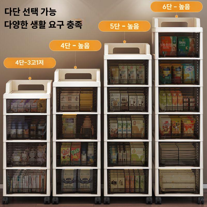 이동십 서랍장 거실 수납장 안방 다용도 수납 선반 3단 서랍장 카트 / 줄무늬패턴 조립식 - 상세 이미지 4