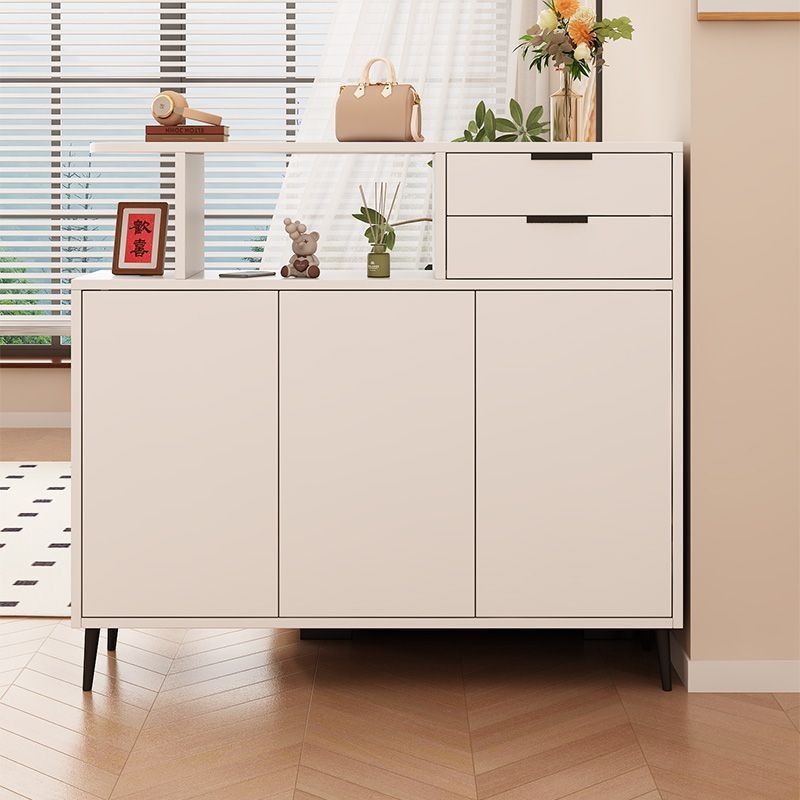 거실 수납장 현관 입구 서랍장 다용도 슬림 선반 합성목 흰색 80x35x105cm(오른쪽)