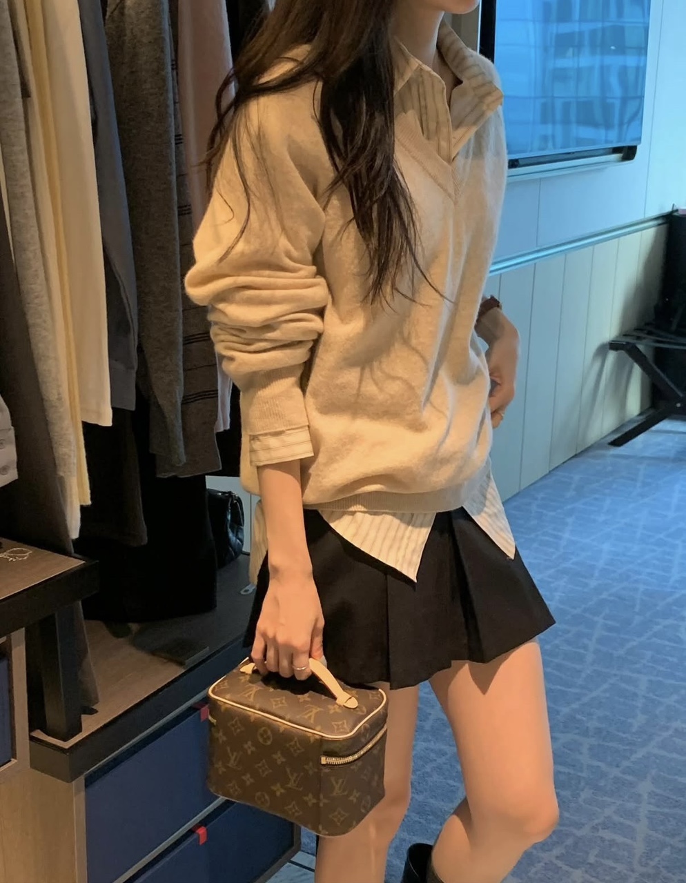 데일리 오버핏 스트라이프 코튼 셔츠 남방 이미지 8