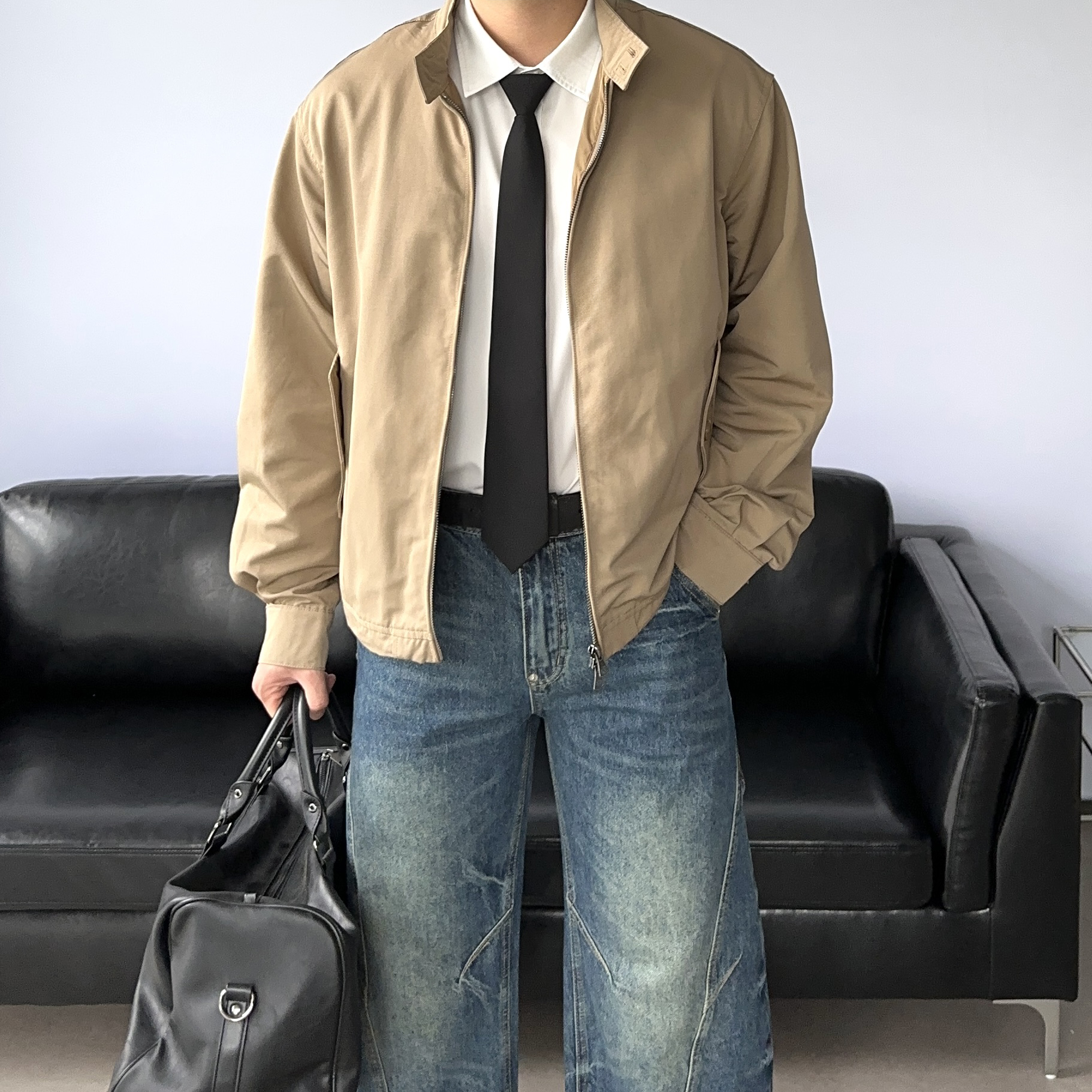 해링턴자켓 남자가을아우터 남자크롭자켓 - 상품 이미지