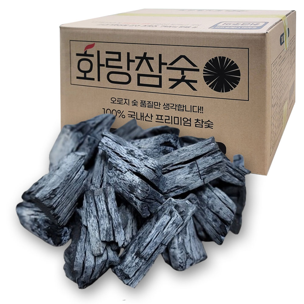 화랑 국산참숯 백탄 S사이즈 바베큐 캠핑 구이용 업소용 숯 10kg, 1개
