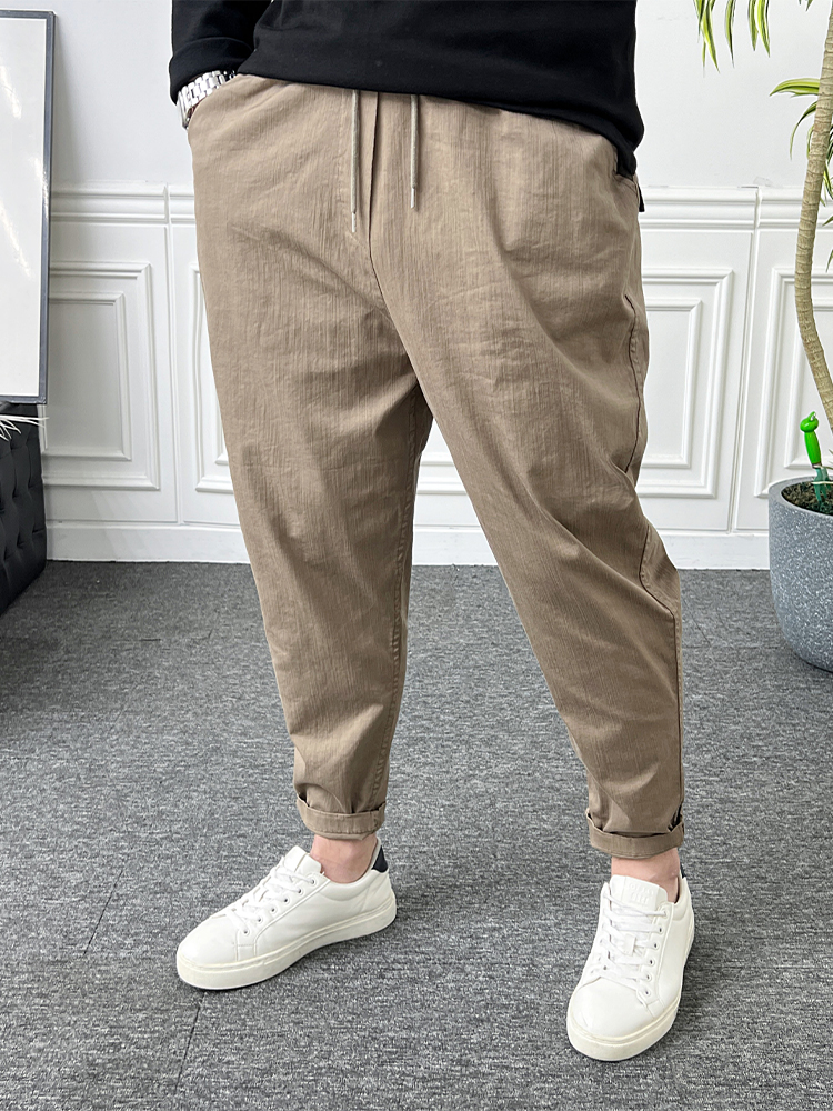 남자 면바지 밴딩 스판 바이오 워싱 배기 벌룬팬츠 - 상품 이미지